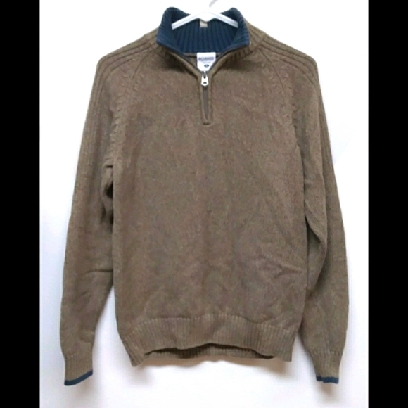 Columbia men's brown sweater with blue accents S - Picture 1 of 10